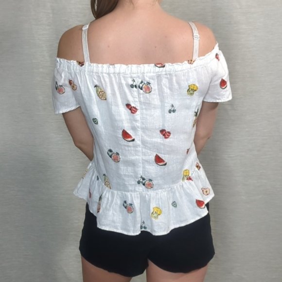 Zara Fruit Pattern Off the Shoulder top - Picture 5 of 7